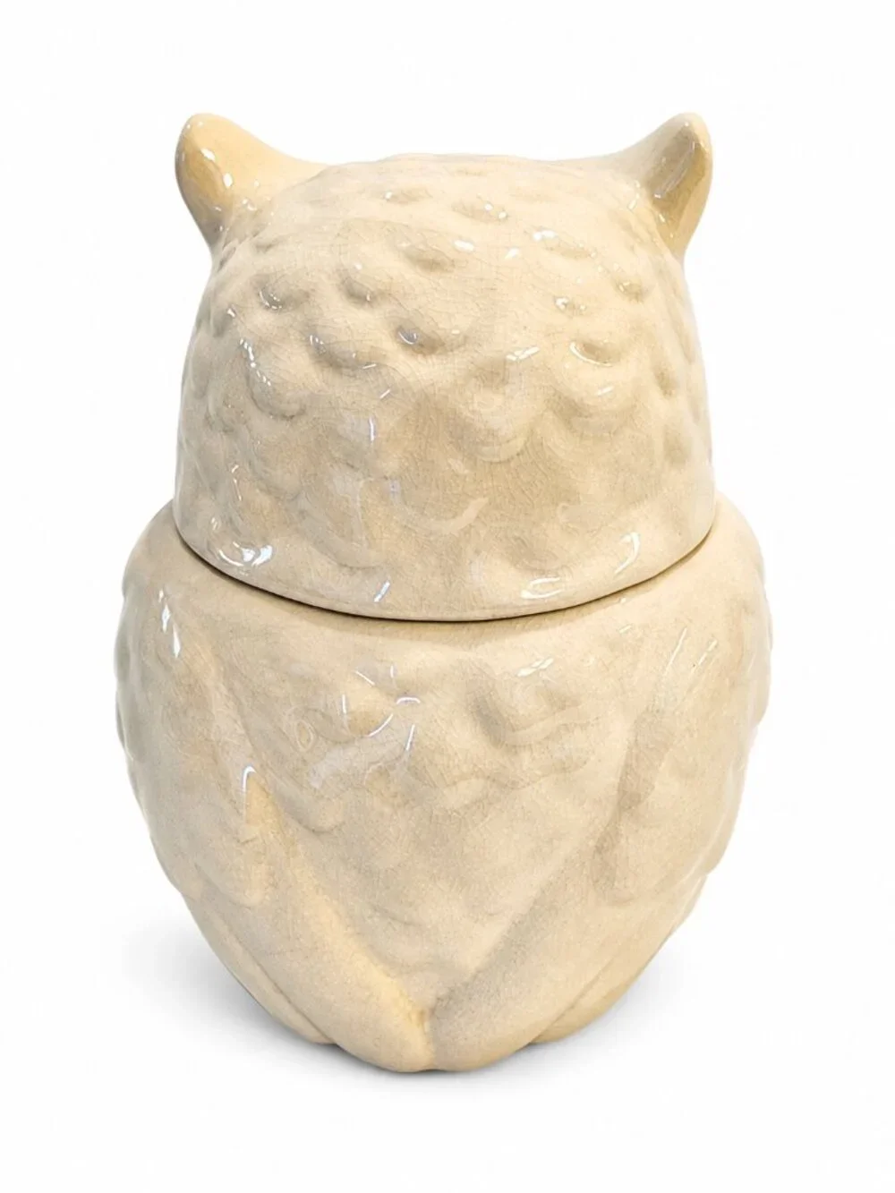 Threshold Owl Cookie Jar Cream Crackle Glaze Stoneware Ceramic Owl Canister